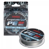 Шнур плетеный Namazu CrystalBraid PE 8Х, #1.0, L-50 м, d-0,14 мм, test-10,5 кг, серый, NCB50-1.0