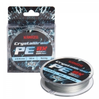 Шнур плетеный Namazu CrystalBraid PE 8Х, #1.2, L-50 м, d-0,16 мм, test-15,5 кг, серый, NCB50-1.2