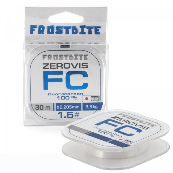 Флюорокарбон Frostbite ZeroVis FC, #1.5, L-30 м, d-0,205 мм, test-3,90 кг, прозрачный, NFB-ZVFC30-1.5