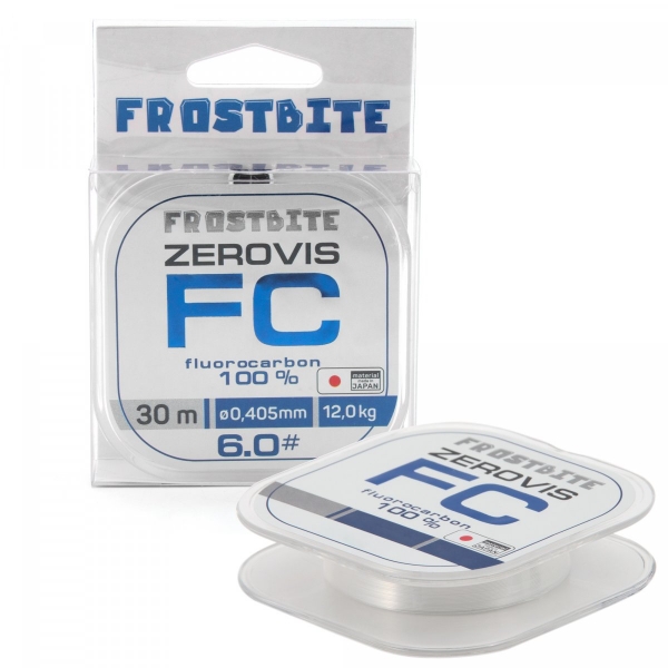 Флюорокарбон Frostbite ZeroVis FC, #6.0, L-30 м, d-0,405 мм, test-12,00 кг, прозрачный, NFB-ZVFC30-6.0