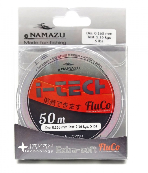 Леска Namazu "I-Tech Fluco", L-50 м, d-0,181 мм, test-2,59 кг, прозрачная, NIT50-0,181