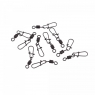 Вертлюг с застежкой Namazu Pro ROLLING RIBBED SWIVEL WITH NICE SNAP, цв. Carbon, р. 2, test-65 кг, к, NP-FT-RSNS2C