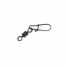 Вертлюг с застежкой Namazu Pro ROLLING RIBBED SWIVEL WITH NICE SNAP, цв. Carbon, р. 2, test-65 кг, к, NP-FT-RSNS2C