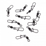 Вертлюг с застежкой Namazu Pro ROLLING RIBBED SWIVEL WITH NICE SNAP, цв. Carbon, р. 4, test-43 кг, к, NP-FT-RSNS4C
