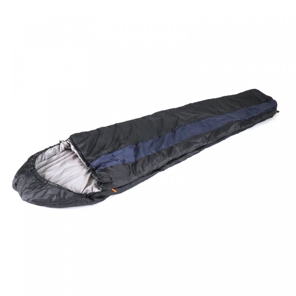 Спальный мешок-кокон  "СЛЕДОПЫТ- Comfort", 230х80 см, ± 5%, до 0С, 3х слойный, цв.черный, PF-SB-35