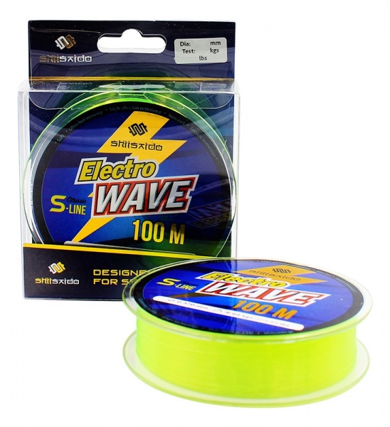 Леска "Shii Saido" Electro wave, L-100 м, d-0,165 мм, test-2,16 кг, желтая, SSE100-0,165