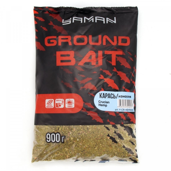 Прикормка Yaman Crucian Hemp (карась, конопля), 900 г, Y-CR-HEMP900