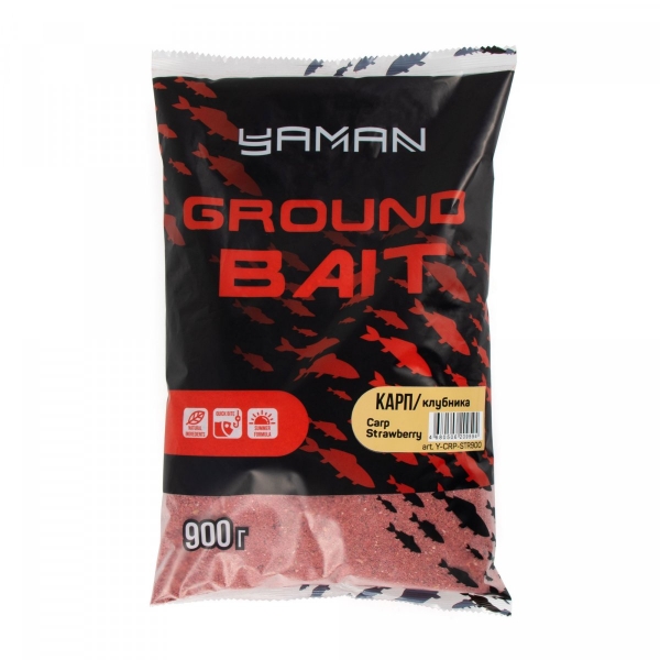 Прикормка Yaman Carp Strawberry (карп, клубника), 900 г, Y-CRP-STR900