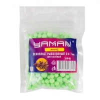 Пенопласт рыболовный Yaman Анис, d 4-7 мм, цв. зелёный (уп. 250 шт), Y-PP-01