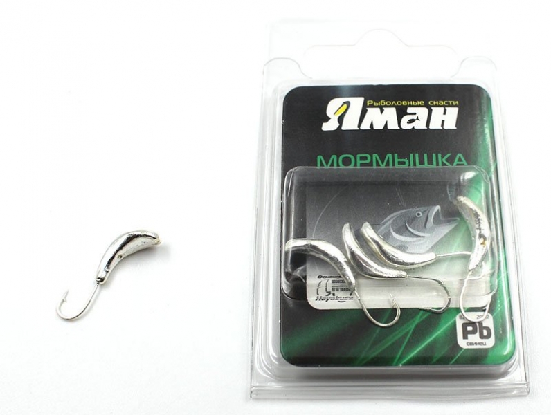 Мормышка "ЯМАН" Комар с отв., цв.SILVER PLATED, р.5, вес 1,0 г (уп. 5 шт.), Я-МР0010