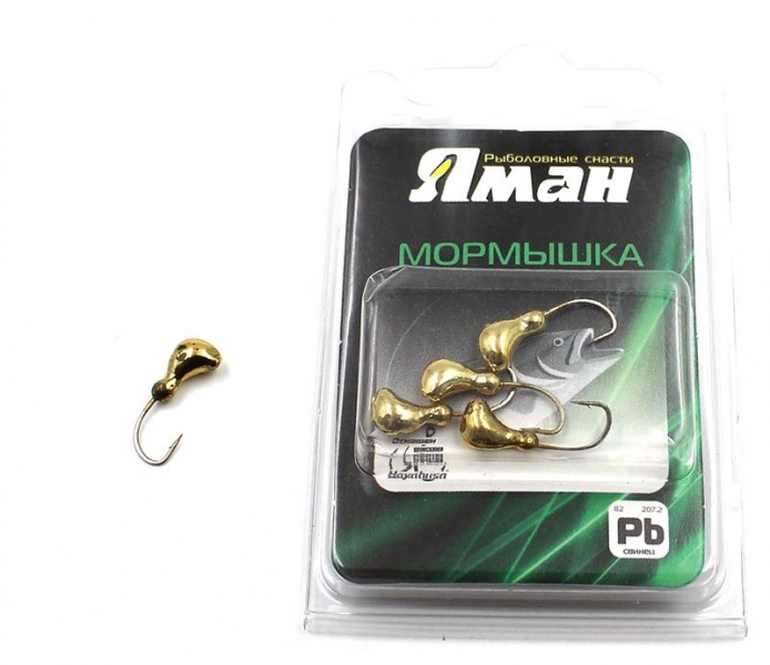 Мормышка "ЯМАН" ст. муравей с отв.,цв.GOLD PLATED, вес 0,5 г (уп. 5 шт.), Я-МР0024