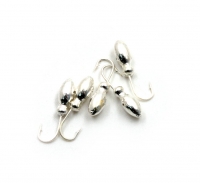 Мормышка "ЯМАН" щелкун с отв.,цв.SILVER PLATED, вес 0,5 г (уп. 5 шт.), Я-МР0035