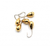 Мормышка "ЯМАН" капля с отв.,цв.GOLD PLATED, d 3, вес 0,2 г (уп. 5 шт.), Я-МР0039