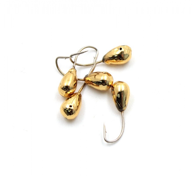 Мормышка "ЯМАН" капля с отв.,цв.GOLD PLATED, d 3, вес 0,2 г (уп. 5 шт.), Я-МР0039