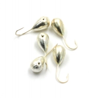 Мормышка "ЯМАН" капля с отв.,цв.SILVER PLATED, d 3, вес 0,2 г (уп. 5 шт.), Я-МР0040