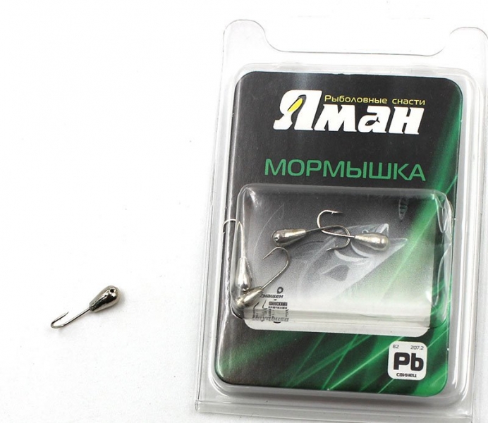 Мормышка "ЯМАН" капля с отв.,цв.NL, d 5, вес 0,9 г (уп. 5 шт.), Я-МР0048
