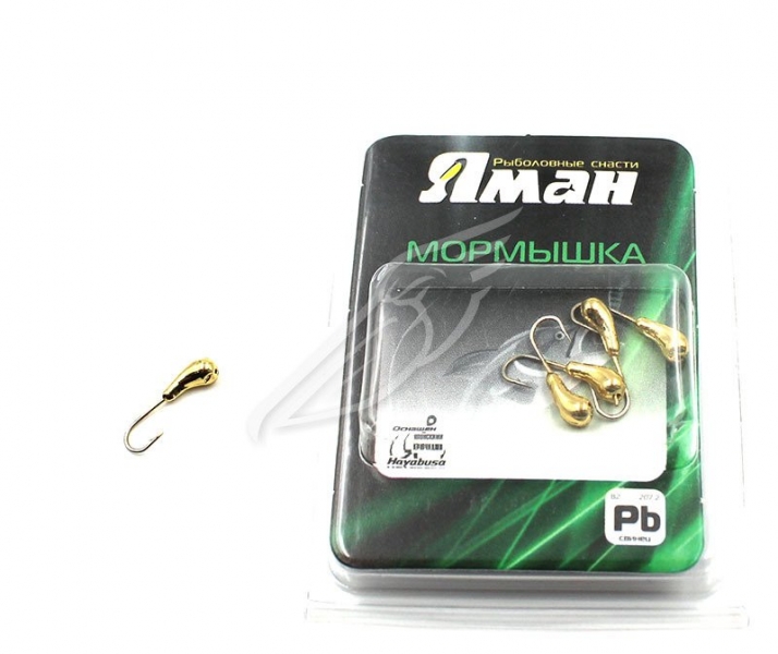 Мормышка "ЯМАН" уралка с отв.,цв.GOLD PLATED, d 3, вес 0,3 г (уп. 5 шт.), Я-МР0084