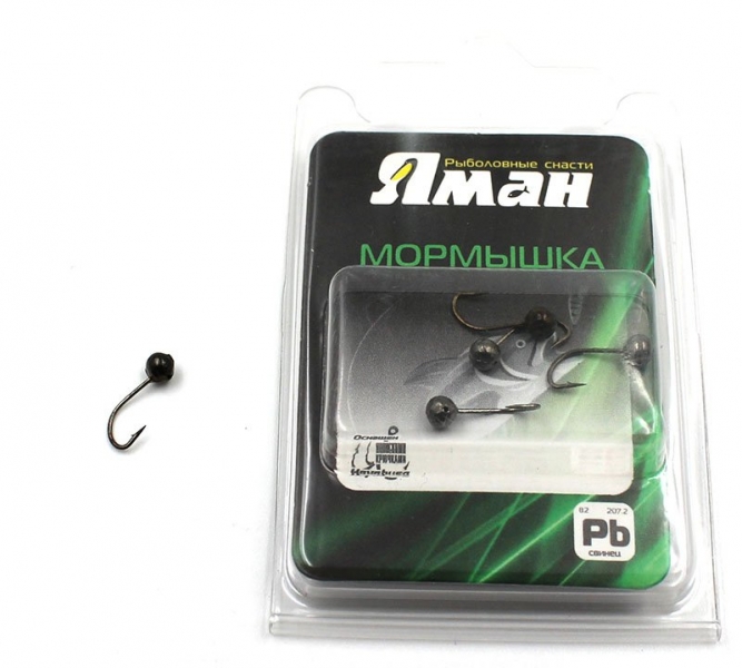 Мормышка "ЯМАН" шар с отв.,цв.BN, d 3, вес 0,2 г (уп. 5 шт.), Я-МР0101