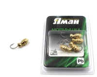 Мормышка "ЯМАН" шмель с отв.,цв.GOLD PLATED, с фосф. пяткой, вес 1,2 г (уп. 5 шт.), Я-МР0132
