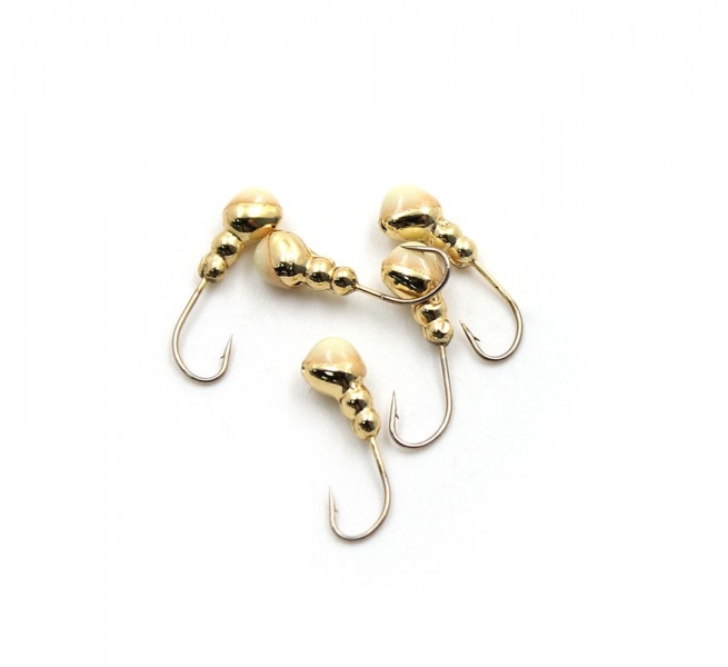 Мормышка "ЯМАН" муравей с отв.,цв.GOLD PLATED, с фосф. пяткой, d 3, вес 0,3 г (уп. 5 шт.), Я-МР0161