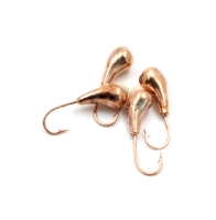 Мормышка "ЯМАН" уралка с отв.,цв.COPPER PLATED, с фосф. пяткой, d 3, вес 0,3 г (уп. 5 шт.), Я-МР0173