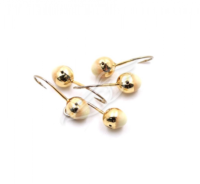 Мормышка "ЯМАН" шар с отв.,цв.GOLD PLATED, с фосф. пяткой, d 6, вес 1,2 г (уп. 5 шт.), Я-МР0200