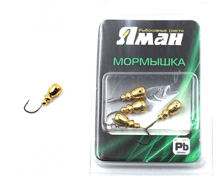 Мормышка "ЯМАН" Немка с отв.,цв.GOLD PLATED, вес 0,8 г (уп. 5 шт.), Я-МР0204