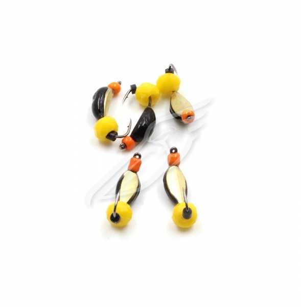 Мормышка вольф. безнасадочная "ЯМАН" Нимфа широкая №3, вес 0,65 гр.,кристалл желтый,  цв. латунь, (у, Я-МР0933