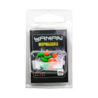 Мормышка безнасадочная Yaman Банан зеленый, d-3 мм, вес 0.5 г, ядреный кубик красный, 5 шт. Я-МР2601