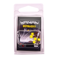 Мормышка безнасадочная Yaman Банан матовый шоколад, d-3 мм, вес 0.5 г, ядреный кубик желтый, 5 шт., Я-МР2651