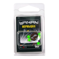Мормышка безнасадочная Yaman "Банан" матовый шоколад, d-3 мм, вес 0,5 г, ядреный кубик зеленый, 5 шт., Я-МР2653