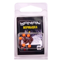 Мормышка безнасадочная Yaman Банан матовый шоколад, d-3 мм, вес 0.5 г, шарик оранжевый неон, 5 шт., Я-МР2660